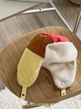 韩国秋冬新款拼色夹棉飞行帽女保暖护耳雷锋帽户外防寒滑雪帽男潮