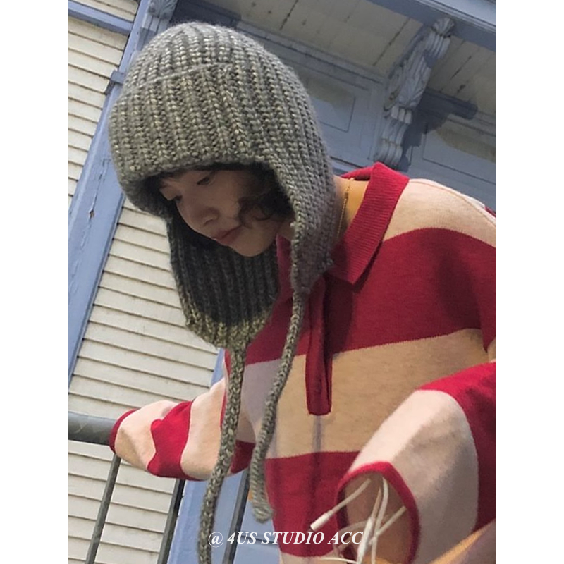 韩版ins氛围感针织毛线雷锋帽