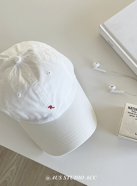 小r标棒球帽女2025早春新款软顶鸭舌帽男韩系通勤百搭显脸小帽子