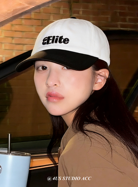 韩系氛围感拼色字母刺绣棒球帽男女春季新款软顶情侣鸭舌帽显脸小