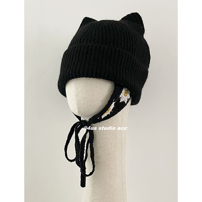 GD权志龙同款猫耳朵毛线帽