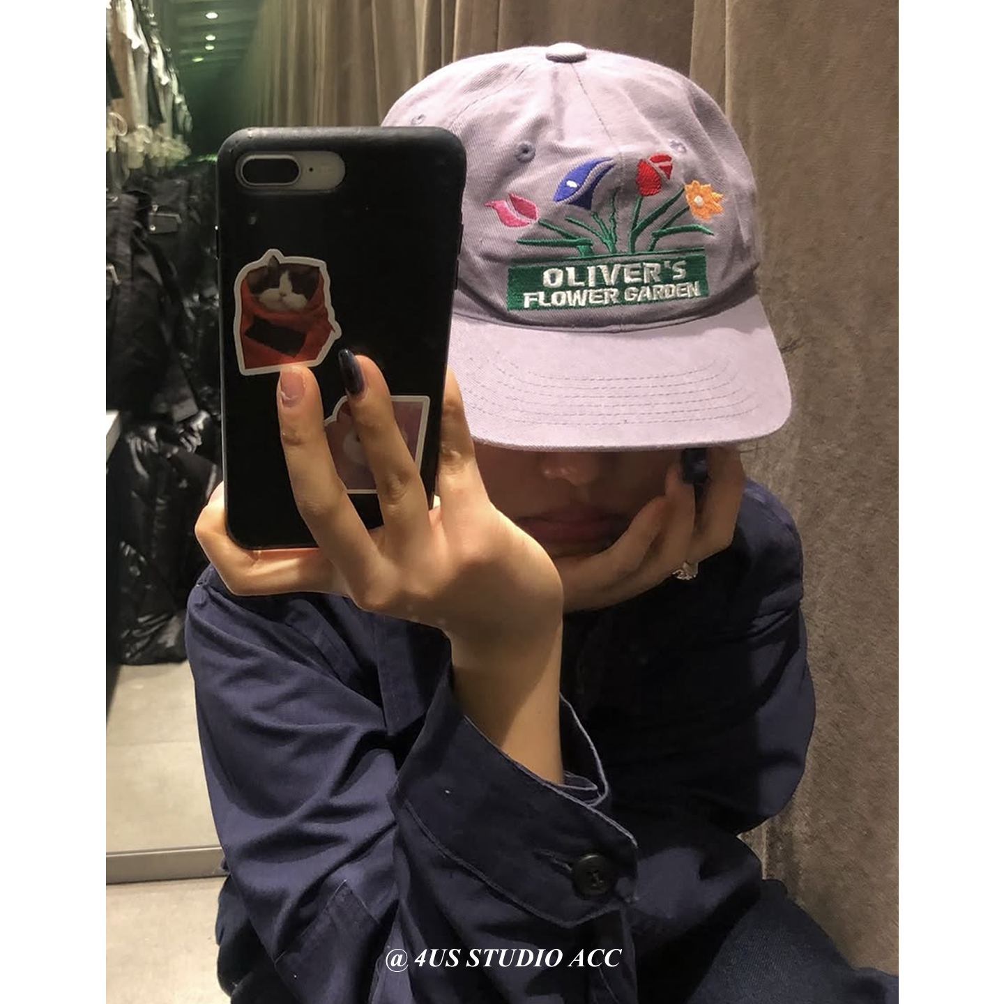 小众设计师款花卉刺绣棒球帽