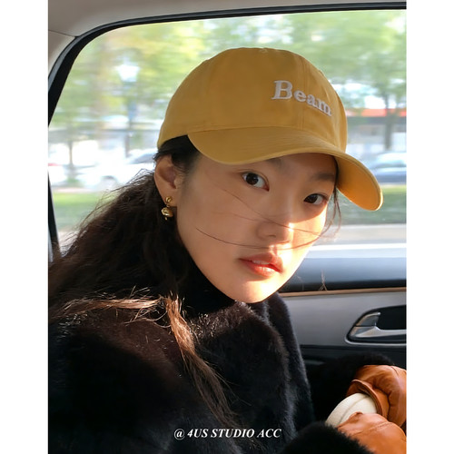美式复古水洗棉字母刺绣棒球帽