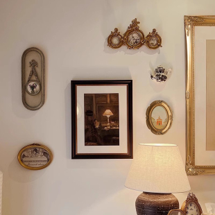 装 加安加丽莫奈花园里 客厅欧式 复古组合挂画美式 饰画 姑娘法式