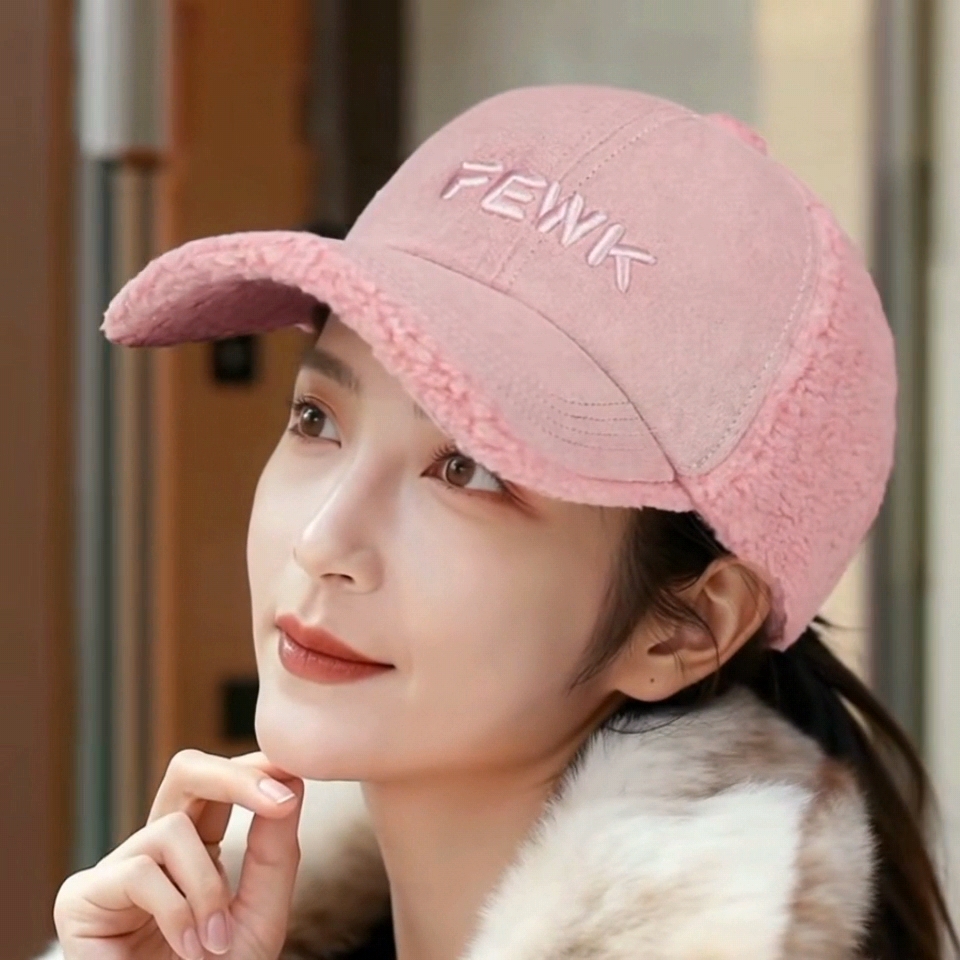 秋冬季羊羔绒棒球帽加厚保暖