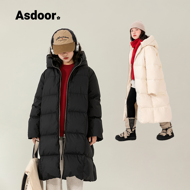 艾上朵冬女童加厚长款羽绒服外套