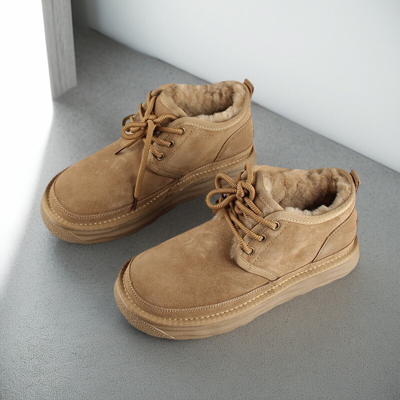 皮毛一体男士雪地靴真皮羊毛棉鞋