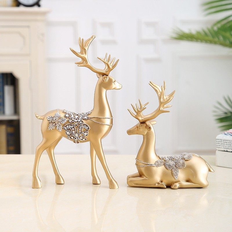 家居饰品欧式情侣鹿摆件创意礼品情侣结婚礼物酒柜客厅电视柜装饰,家居饰品,桌面摆件,淘宝优惠券,粉丝福利购,淘宝优惠卷