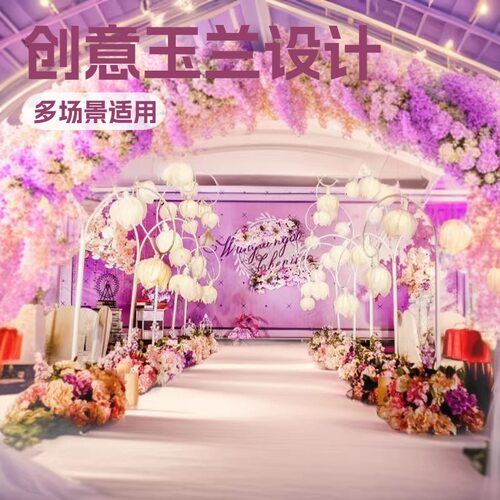 新款婚庆道具五头玉兰花蕾路引灯灯迎宾区装饰花类摆件创意路引