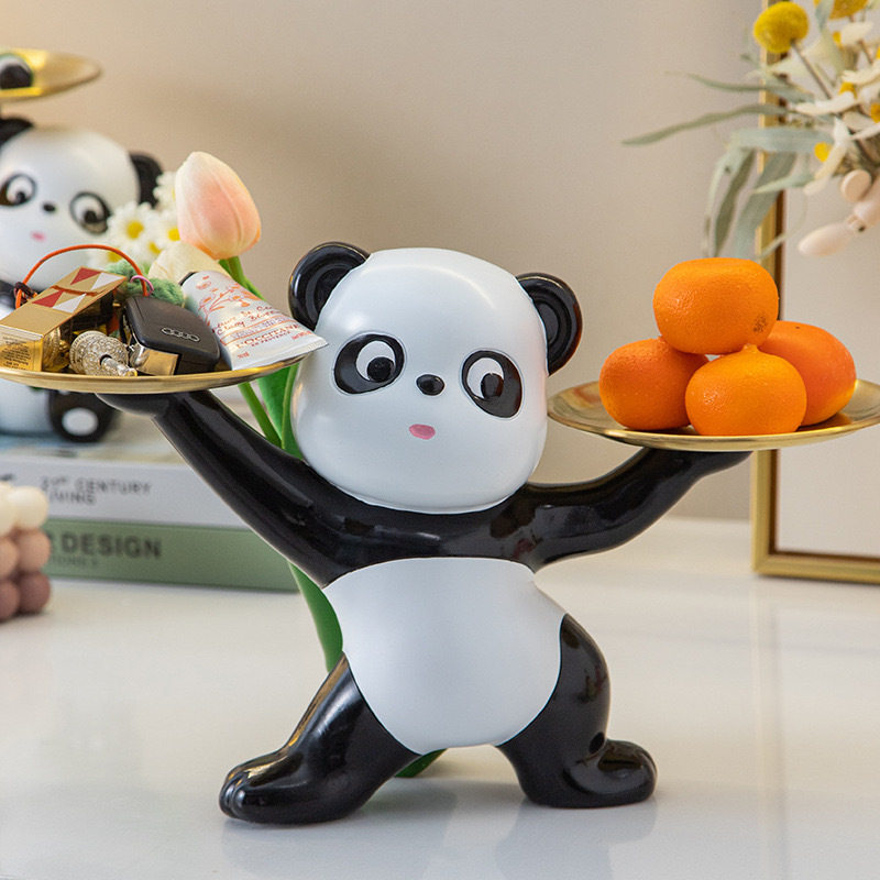现代可爱熊猫收纳摆件客厅入户玄关酒柜餐桌茶几电视柜家居装饰品,家居饰品,桌面摆件,淘宝优惠券,粉丝福利购,淘宝优惠卷