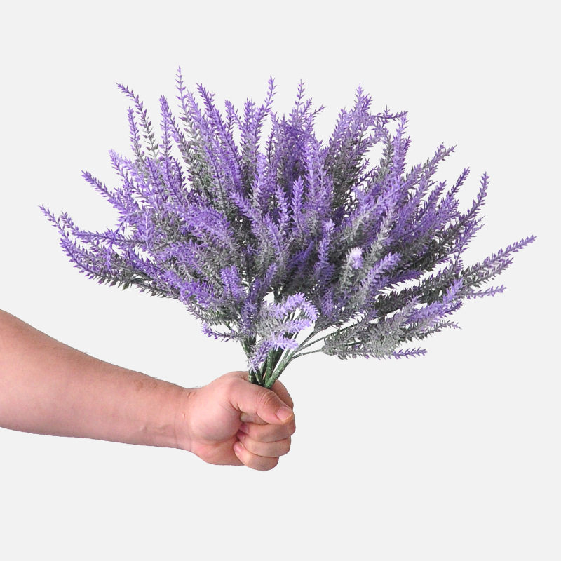 植毛薰衣草仿真花餐厅装饰造景假花迷你小号紫色薰衣草仿真绿植