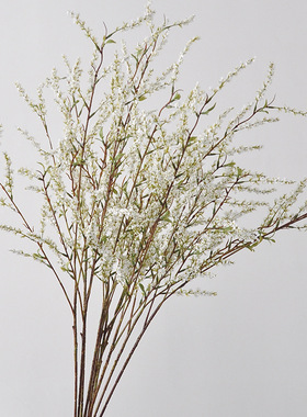 仿真雪柳枝条新中式简约家居装饰绿植玄关摆件假花白色雪柳枝仿真
