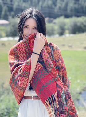 异域民族风旅游度假围巾披肩两用