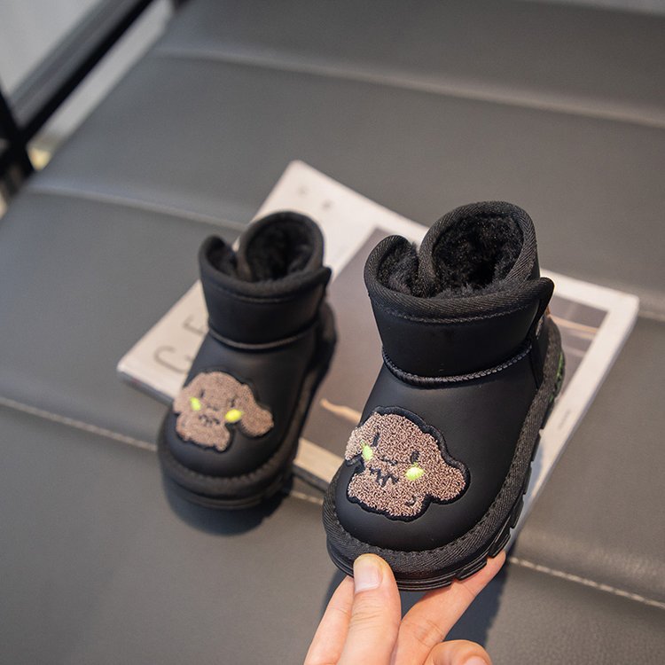 儿童棉鞋2024冬季新款加绒加厚靴子保暖软底男童鞋子女童雪地靴