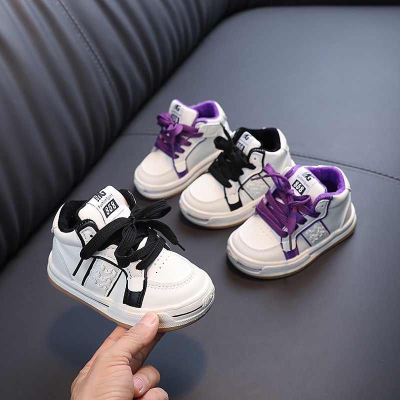 儿童二棉鞋2024秋冬新款男童鞋子女童加绒运动鞋1-3岁4宝宝板鞋