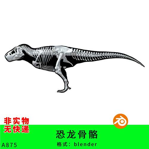 恐龙骨架骨骼骨头白骨三维模型3d素材blender/c4d/fbx/obj