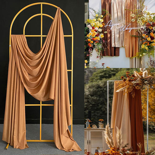 新款珍珠雪纺纶布木架背景纱幔