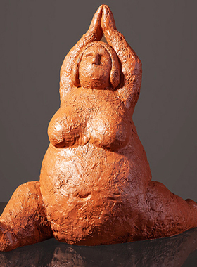 胖女人抽象瑜伽摆件个性装饰品