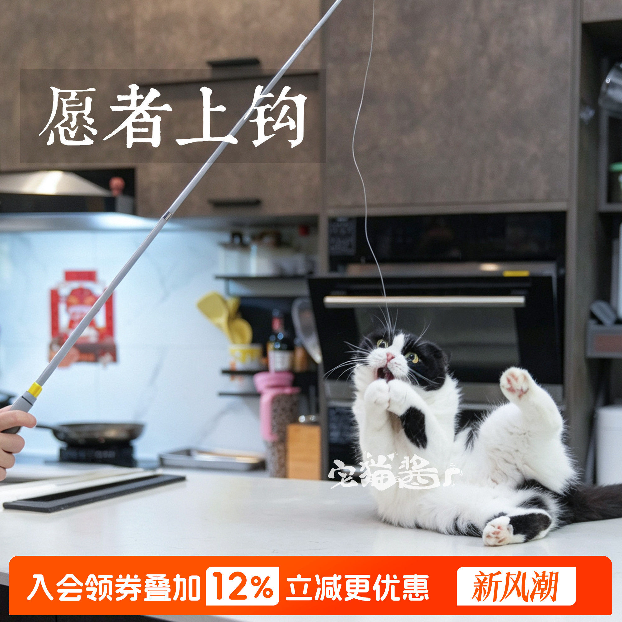 宅猫酱 mofoce摩法伸缩钓鱼竿逗猫棒仿真昆虫可替换头自嗨猫玩具图片