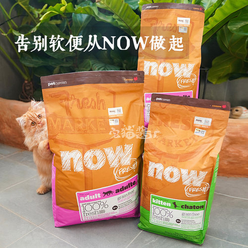 宅猫酱 NOW猫粮鲜肉无谷成幼猫主粮天然猫干粮8磅软便克星8/16lb
