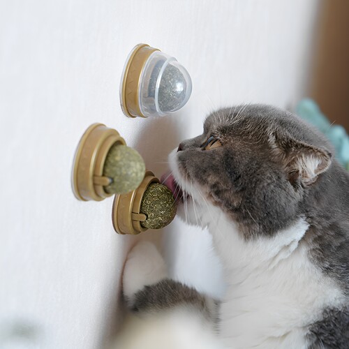 宅猫酱 舔就很快乐旋转猫薄荷球猫咪磨牙洁齿猫零食棒棒糖猫玩具