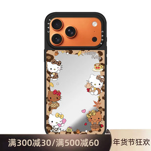 联名黑皮Hellokitty豹纹KT猫苹果17promax壳适用iPhone16pro磁吸15可爱17Air卡通14Plus防摔13保护套