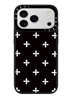 黑花园白十字花适用于苹果17promax壳/iphone16promax/15pro/14plus/13p/12p套case磁吸壳手链