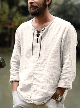 Spring Autumn Men's Long Sleeve T-shirt Tops O Neck