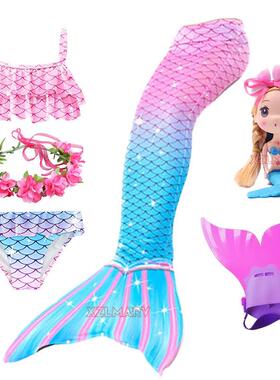 2023 Girls Mermaid Tail Swimsuit Children the Little