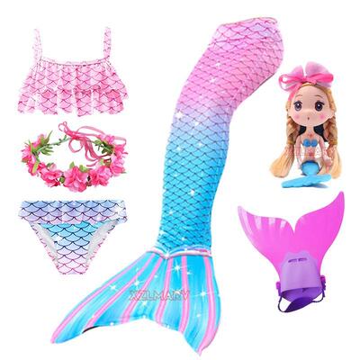 2023 Girls Mermaid Tail Swimsuit Children the Little