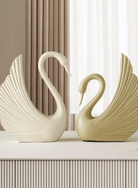 创意天鹅造型树脂桌面摆件
