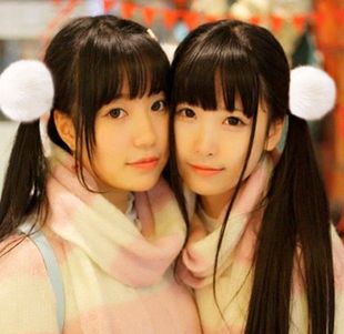 日系萌物绒毛球发绳发圈一对装玉子市场洛天依cos配件