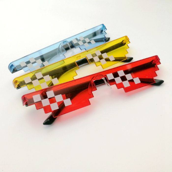 小方框个性红色抖音同款打码墨镜