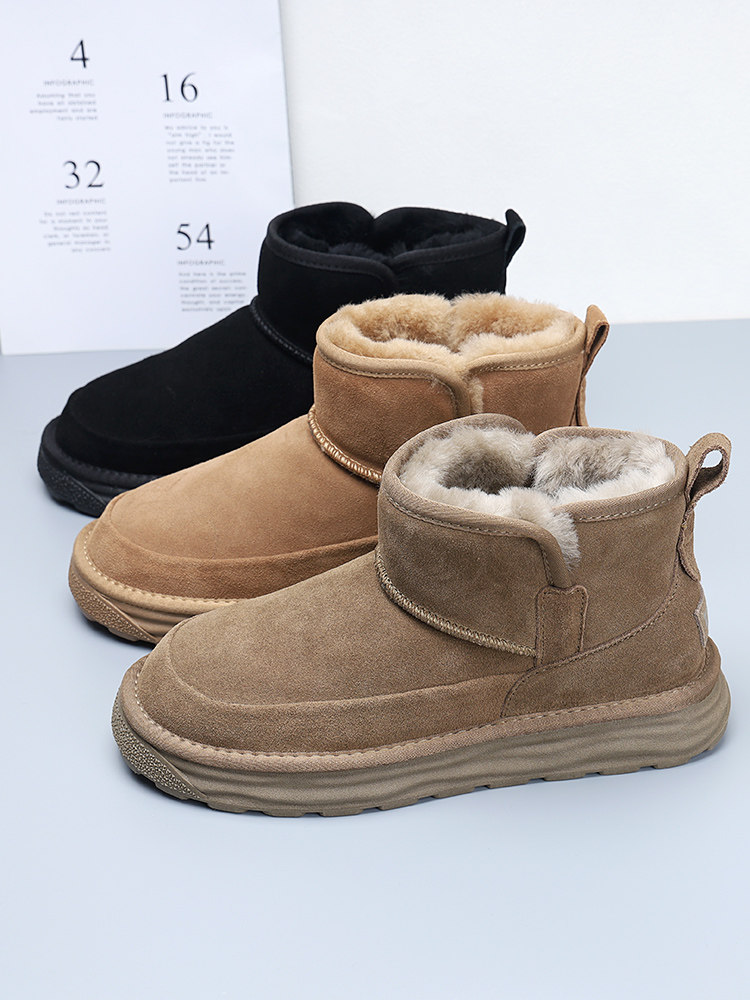 COTTON SHOES MENS WINTER SNOW BOOTS FLEECE THICKENED NORTHEAST FUR INTEGRATED SHOES MENS SNOW COTTON WARM MENS SHOES