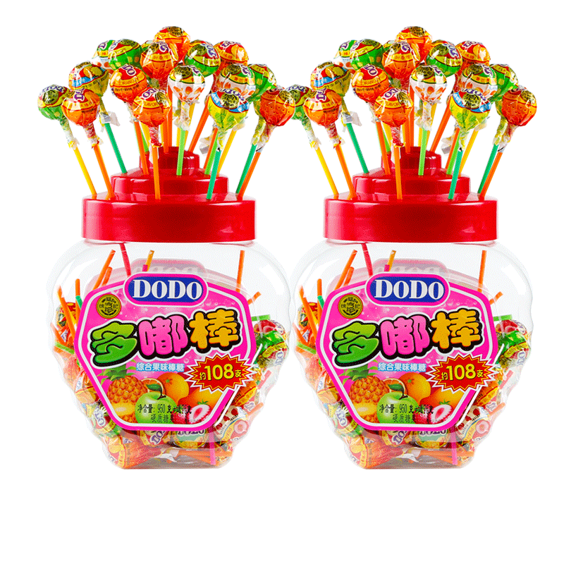 徐福记棒棒糖桶装108g