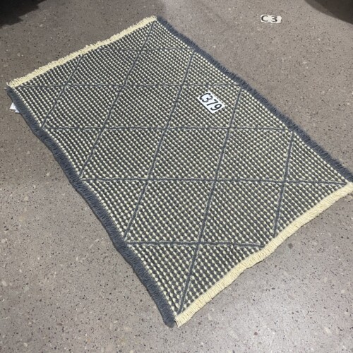 c379（尺寸60*90厘米）家用华夫格灰白拼色菱形格6090