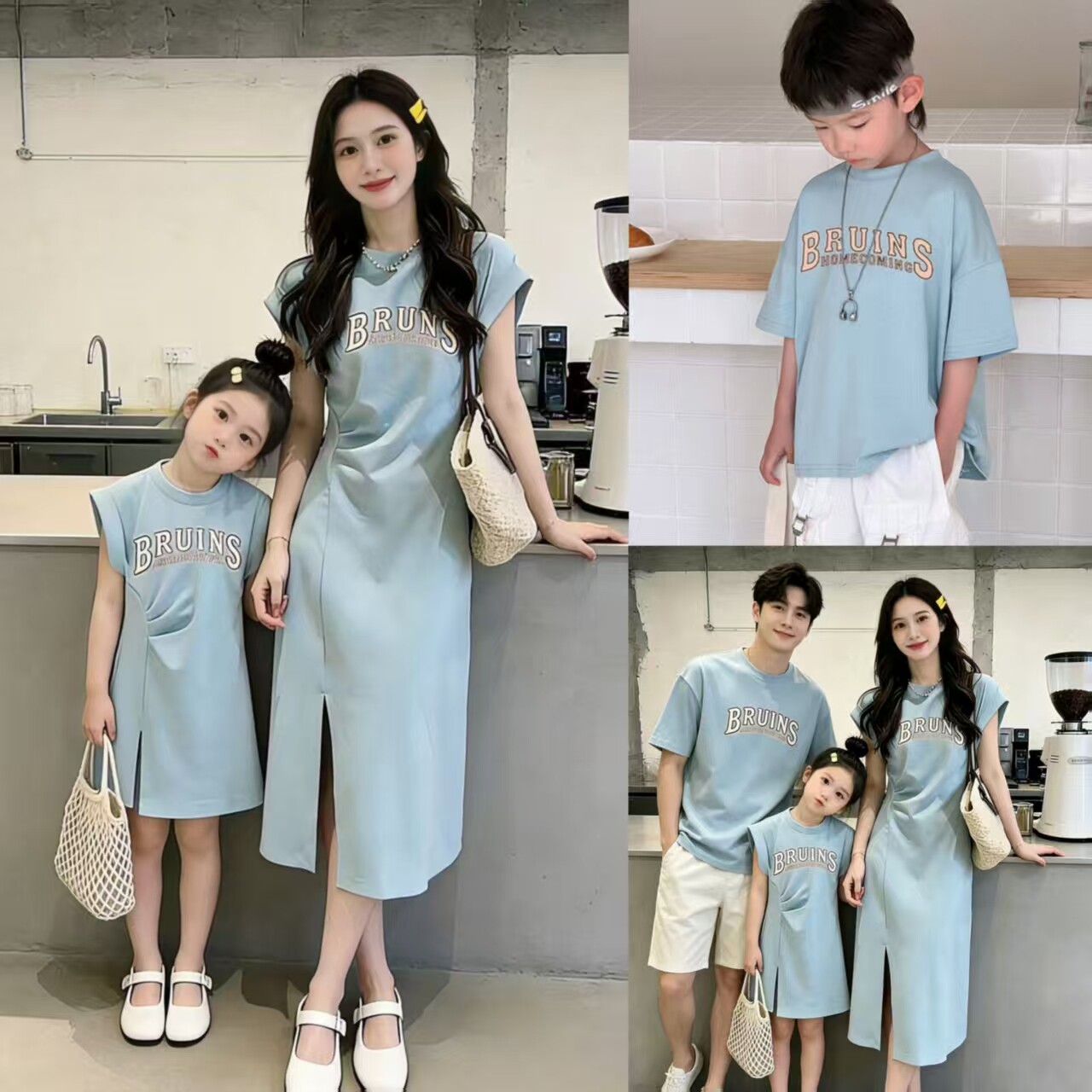 三亚海边度假亲子装2026新款夏天沙滩裙一家三口母子母女连衣裙