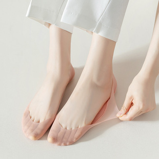 防滑不掉跟纯棉夏天浅口隐形袜女配高跟鞋 冰丝袜子女船袜夏季 薄款