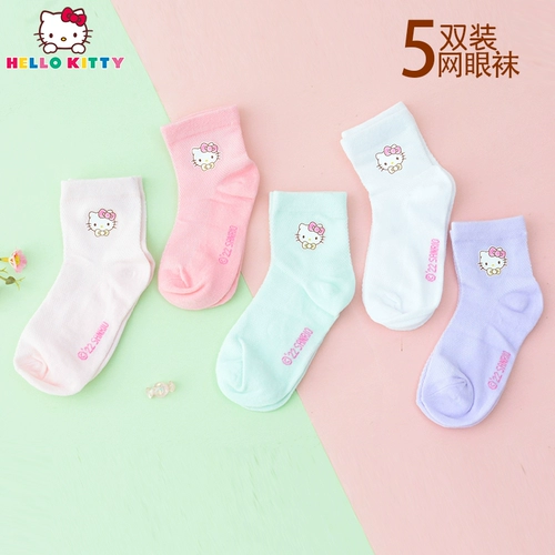 Hello kitty, летние тонкие дышащие детские носки для принцессы, средней длины