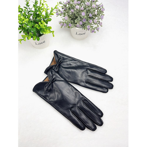 冬季手套皮女触屏防水加绒保暖