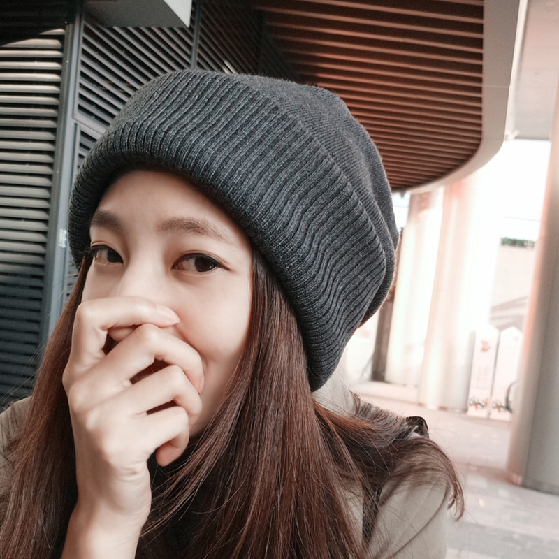 基础款时髦毛线帽 韩版ins帽子女秋冬百搭宽松套头帽保暖针织帽