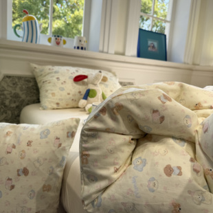 小清新少女心萌萌狗狗双层纱被套被罩单件单双人纯棉全棉宿舍枕套