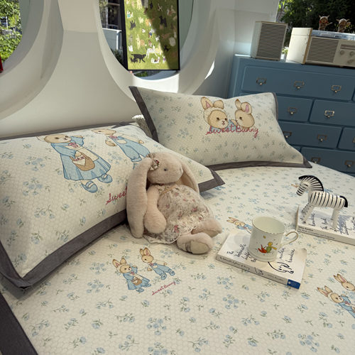 凉感冰豆豆花纹兔兔凉席空调席