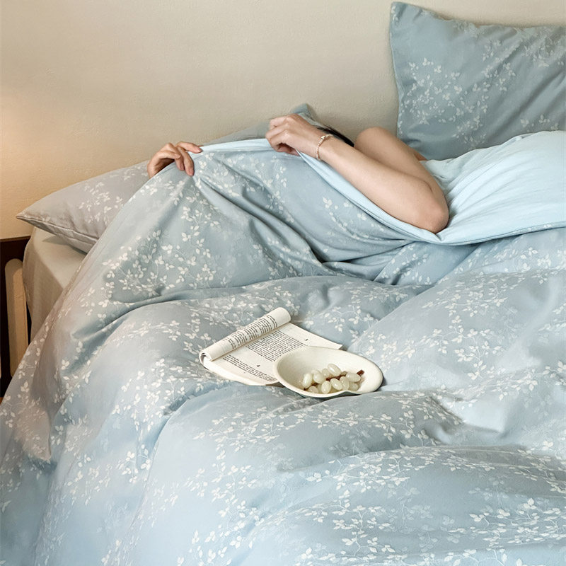 水洗棉提花小碎花床上四件套