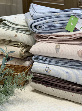 ins超柔软卡通慕斯温柔全棉床盖单件少女心舒适床盖200x215cm