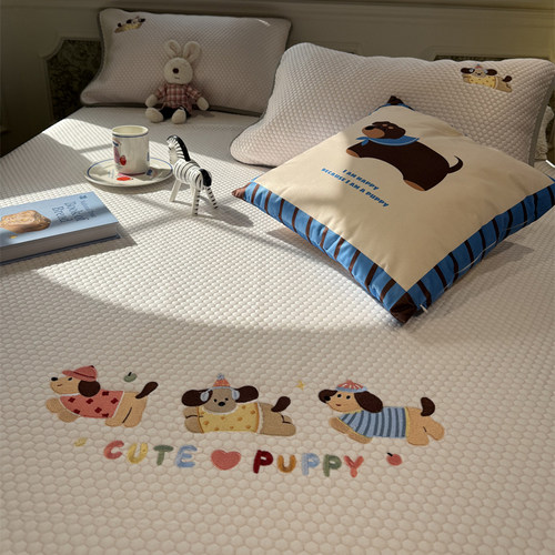 小狗冰豆豆亲肤凉感凉席三件套