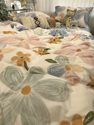 美式油画田园风小碎花床上四件套