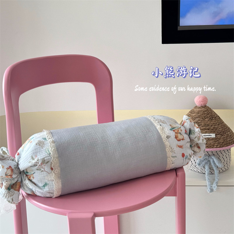 ins纯棉皱皱纱糖果荞麦枕单人