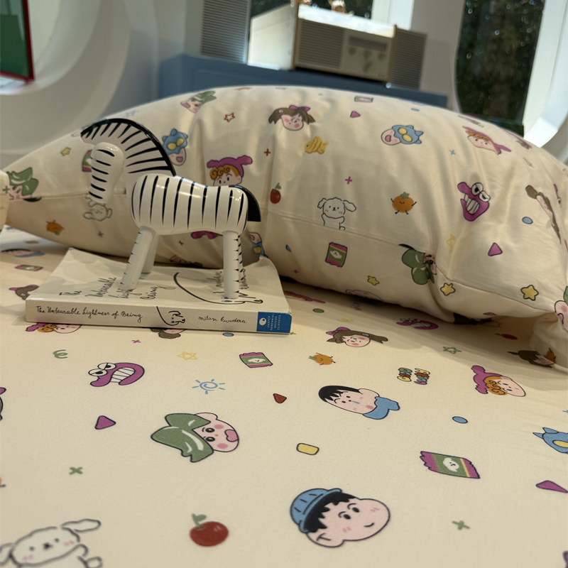 少女心可爱智多星纯棉床笠床单