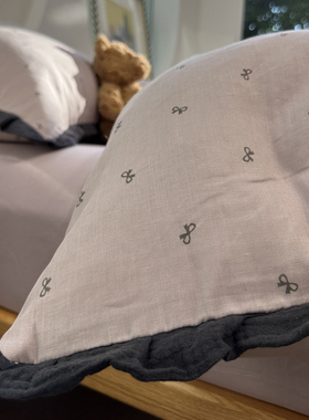 A类母婴级文艺少女心皱皱纱花边紫色蝴蝶结纯棉四件套1.5m1.8全棉